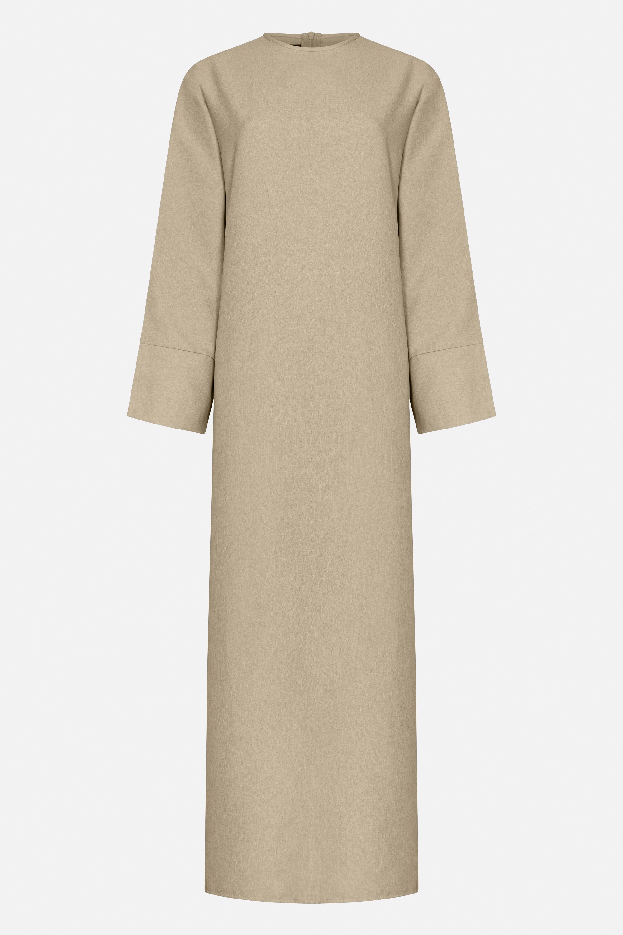 linen abaya dress in color sand