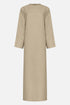 linen abaya dress in color sand