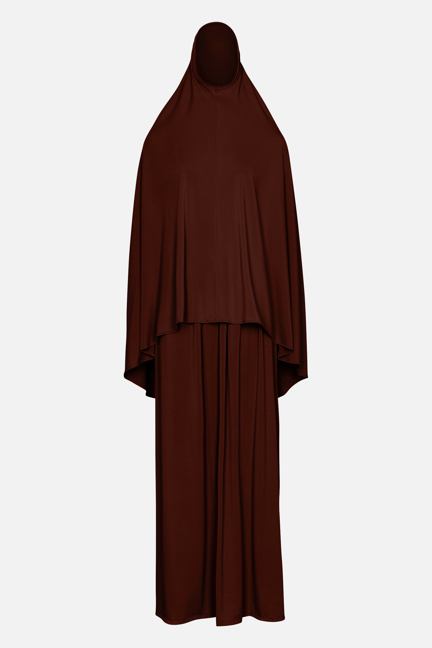 Khimaar set in de kleur chestnut